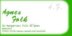 agnes folk business card